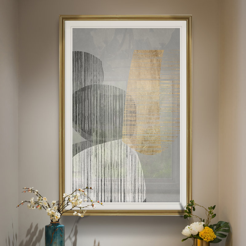 Baughman Adjacent Shapes II - reproduction sur toile, H 18,5 po x l 24,5 po x P 1,5 po, Encadrement doré