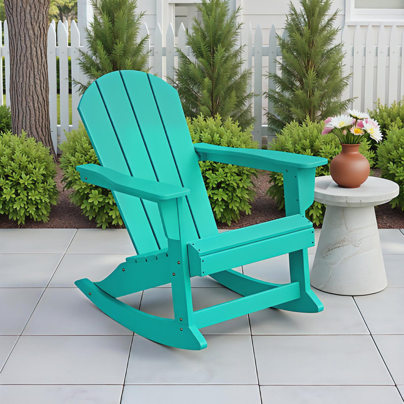 Chaise Adirondack berçante en PEHD Laguna, Turquoise