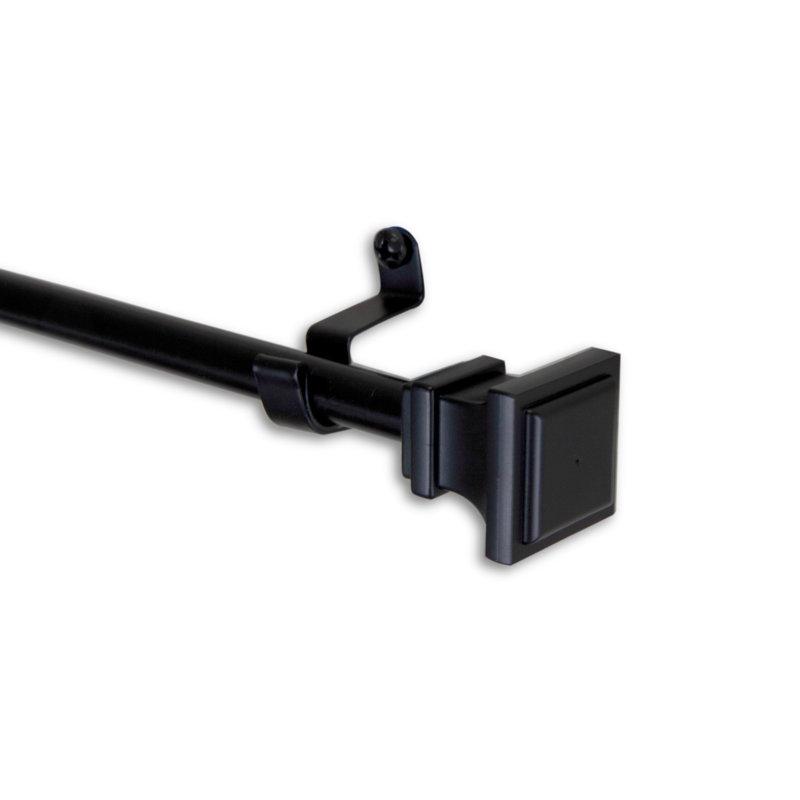 Tringle à rideaux simple Moise, 48 po, Noir