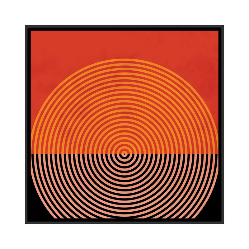 «Lines and Shapes I» par Ana Rut Bré - impression d'art graphique, H 26 po x l 26 po x P 1,5 po, Toile avec cadre noir