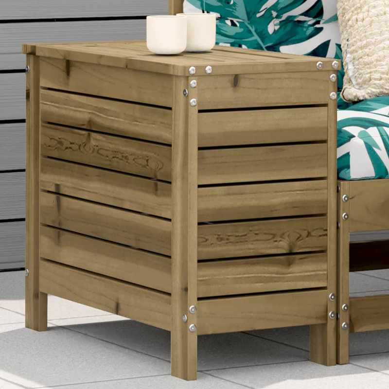 Keyla Rectangular Outdoor Side Table , 31cm cm W 62cm cm D, Brown