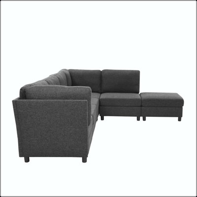 Canapé modulaire d'angle avec repose-pieds convertible