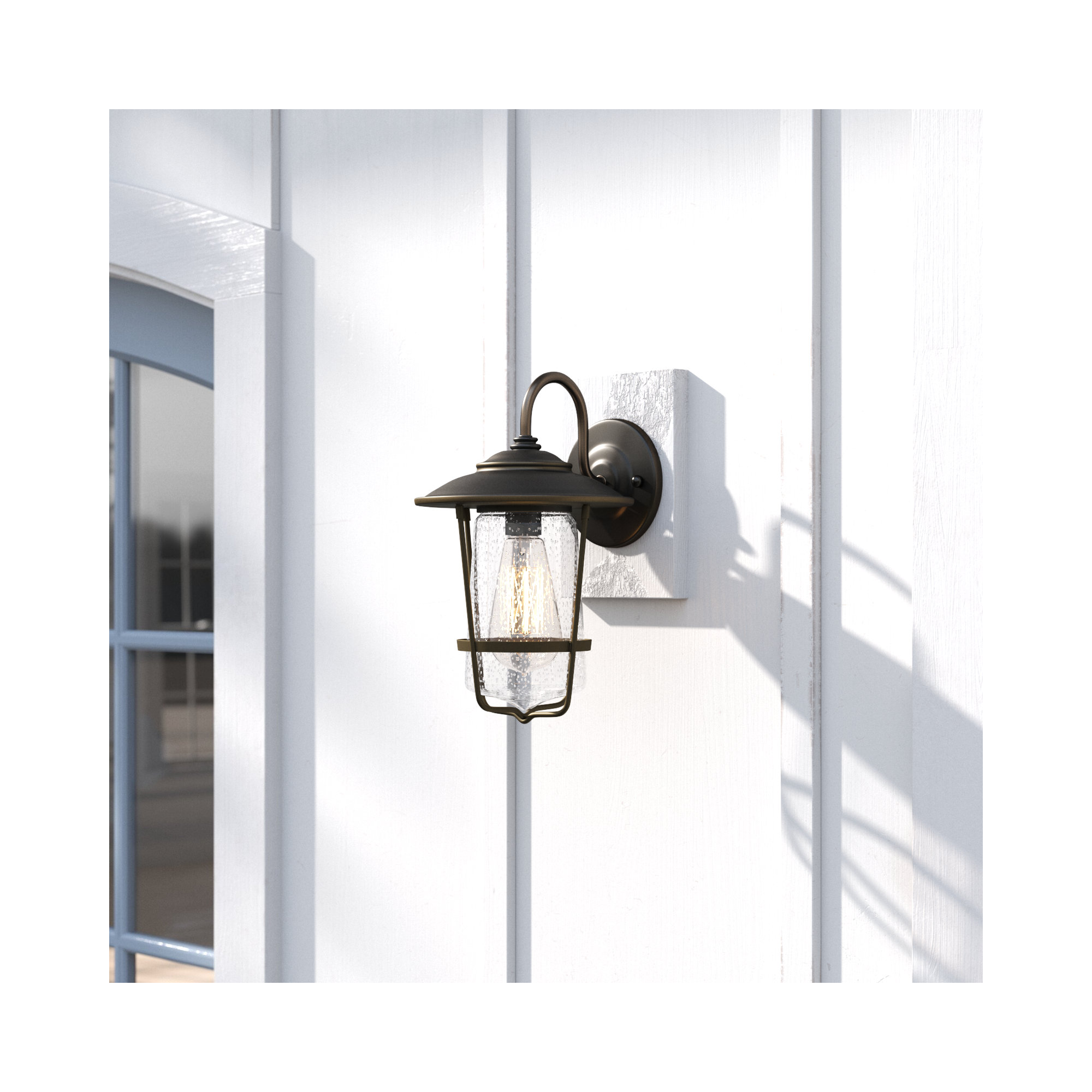 Single Light Empire Outdoor Wall Light, 8.25"W X 13.25"H X 9"D, Bronze