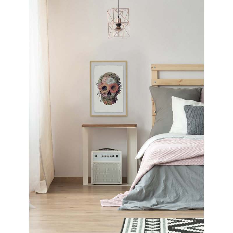«Alfonsi», impression encadrée «Floral Skull», H 18 po x l 12 po