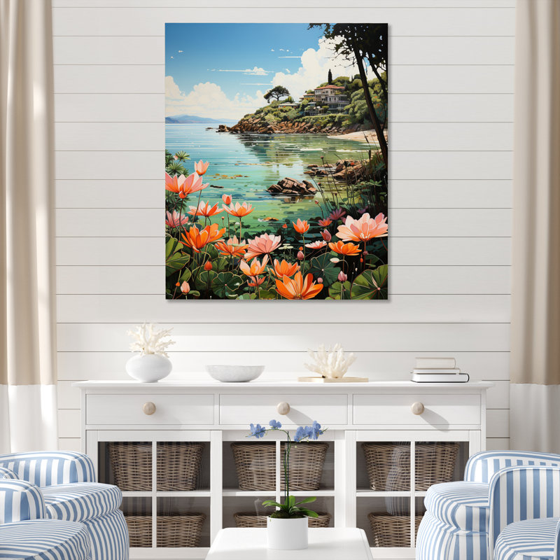 Bedrie Coastaltropical Tropical Paradise Pointillism II sur toile, H 20 po x l 12 po x P 1 po, Toile tendue