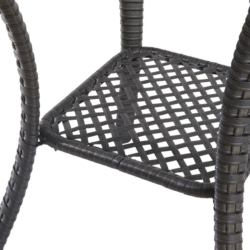 Ensemble de conversation à plusieurs chaises en rotin 8 pièces avec coussins et table d'appoint Schutt, Brun, Bleu