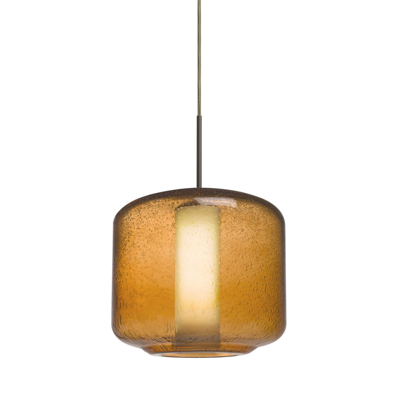 Luminaire tambour à tambour simple 1 lumières Spero, Ambre, Bronze