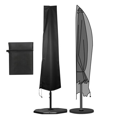 Waterproof Parasol Cover With Zipper Outdoor Garden Patio Black Umbrella Cover,cover Garden Protective Waterproof Canopy