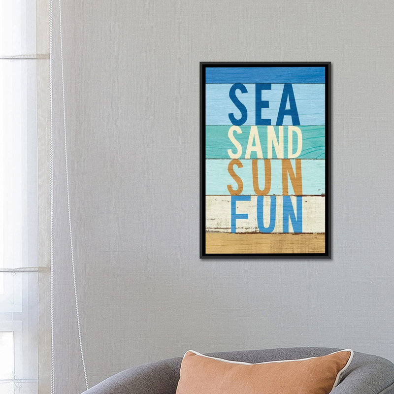 «Beachscape Inspiration VIII» par Michael Mullan - impression de typographie, H 26 po x l 18 po x P 1,5 po, Pas de tapis