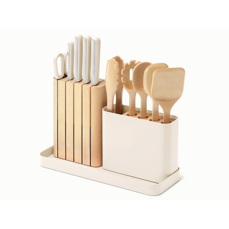 Caraway 14Pc Knife & Utensil Set, Cream