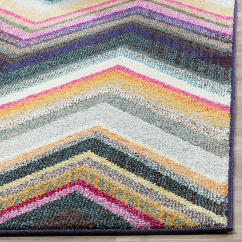 Tapis à chevrons Aljoharah Performance, Rectangle 4 pi x 5 pi 7 po