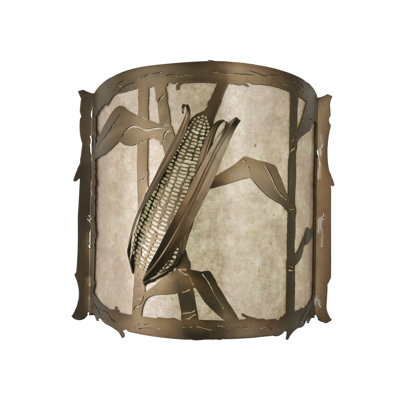 Rustic Lodge Copper Flush Mounted Sconce