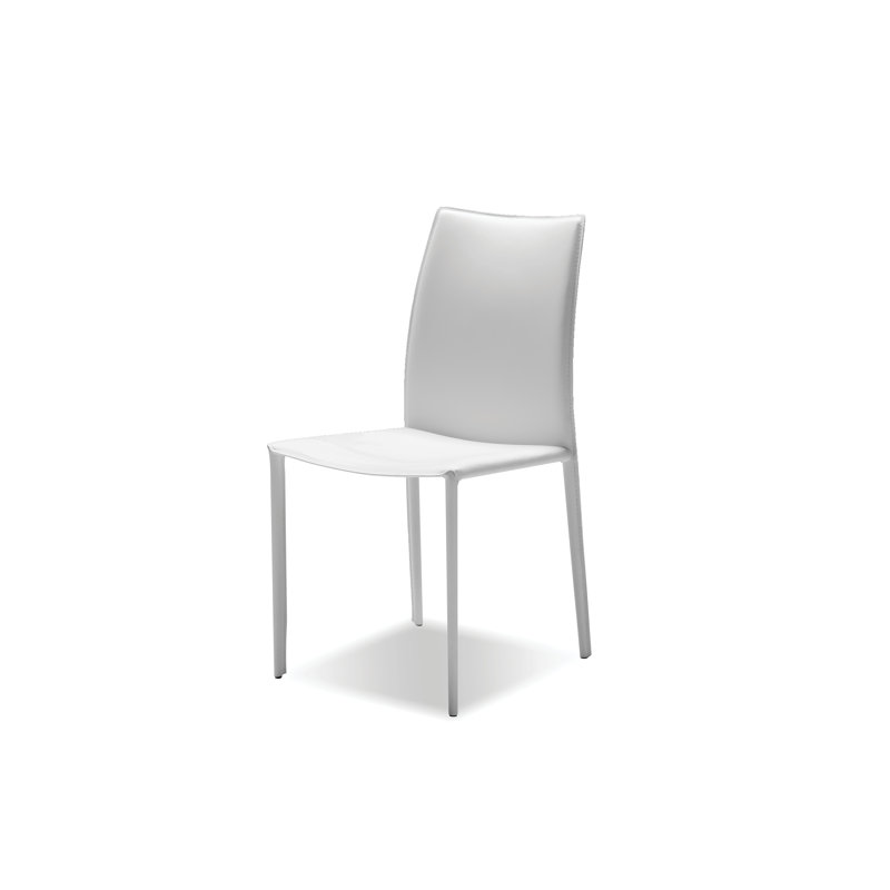 Chaise d'appoint en cuir Zak, Blanc