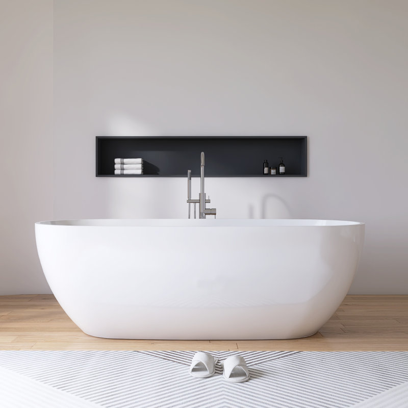 71" x 32" Freestanding Acrylic Bathtub Bathroom Soaking Tub