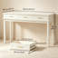 Bureau de coiffeuse à 3 tiroirs crème blanc, table de maquillage et d'écriture polyvalente pour la chambre à coucher, miroir non inclus