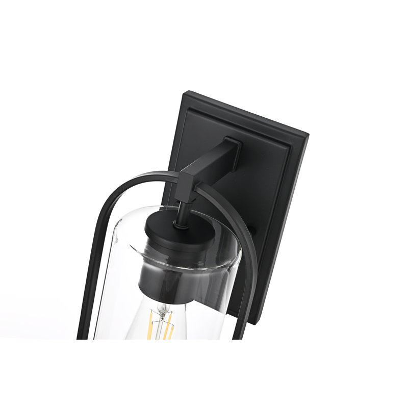 Jaxson Outdoor Wall sconce in Black, 15" H x 6" W x 6" D
