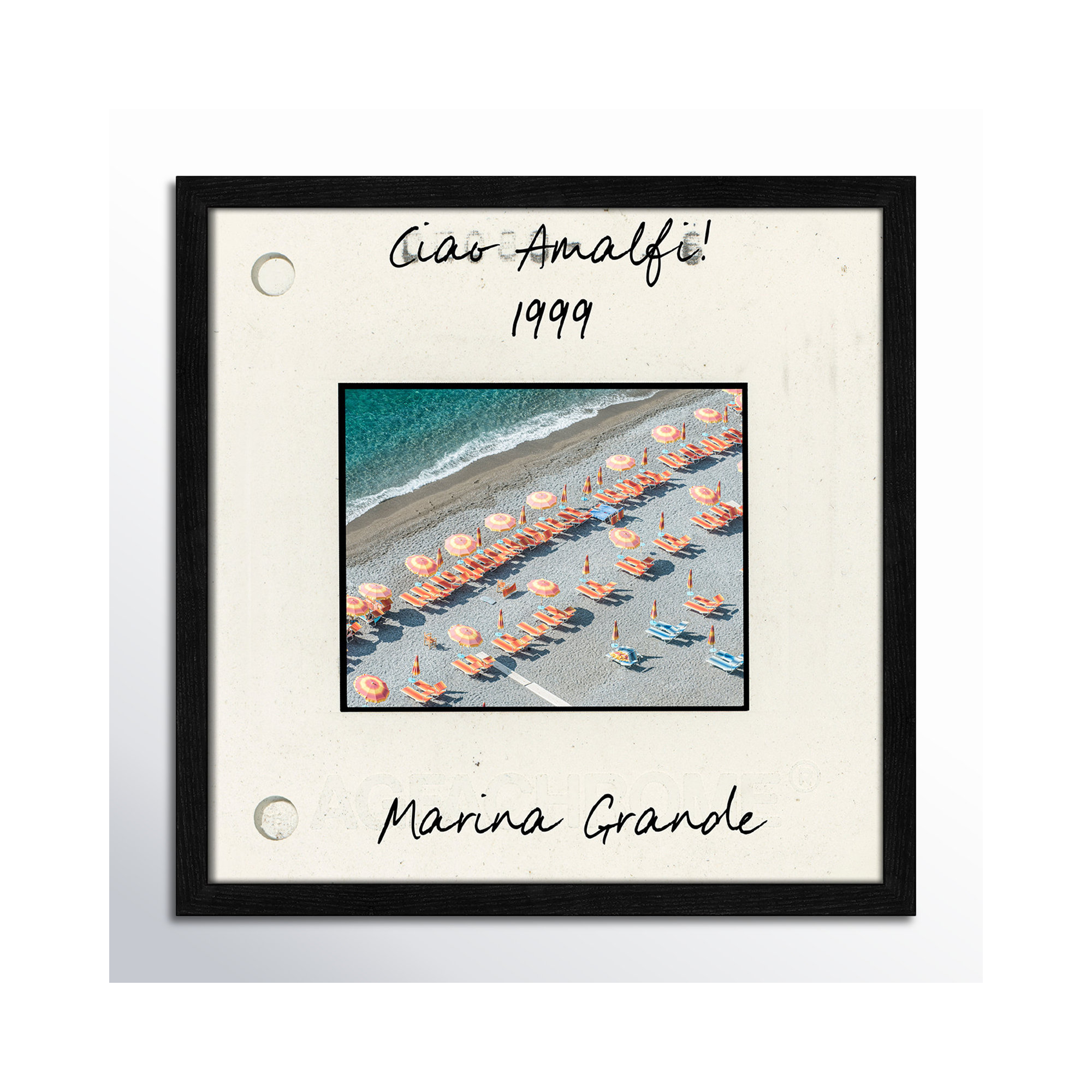 Amalfi, Italy - Marina Grande Print by Danita Dalmont, Walnut Single Picture Framed Paper, 17" H x 17" W x 0.75" D