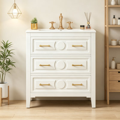 Bathroom Vanity with Sink and 3 Drawers