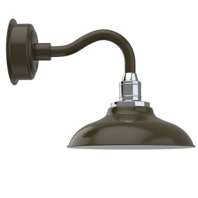 Luminaire de grange à del 1 lumière del Destinee, H 12,63 po x l 12 po x P 26 po, Bronze acajou