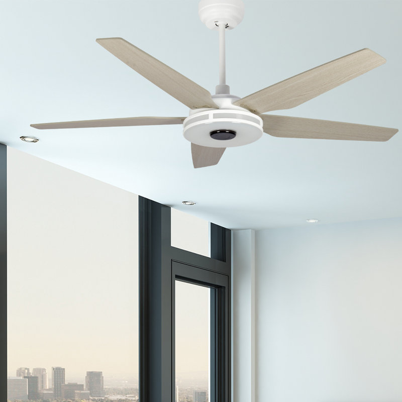 Ventilateur de plafond intelligent à 52 pales 52 po avec télécommande DEL, ensemble d'éclairage inclus