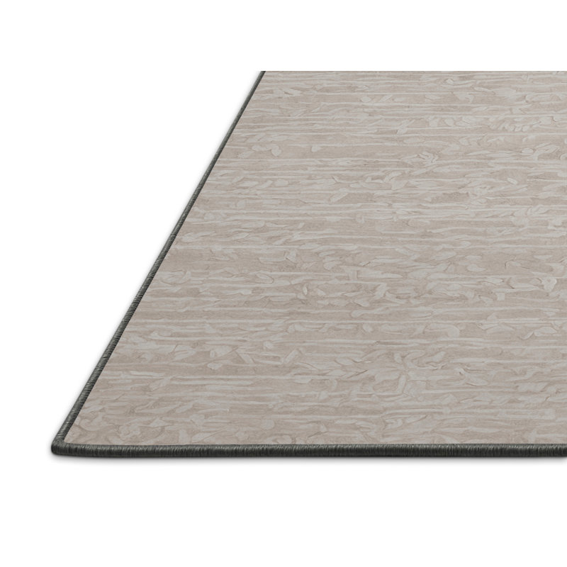 Tapis gris soyeux et moelleux, Rectangle 7 pi x 9 pi