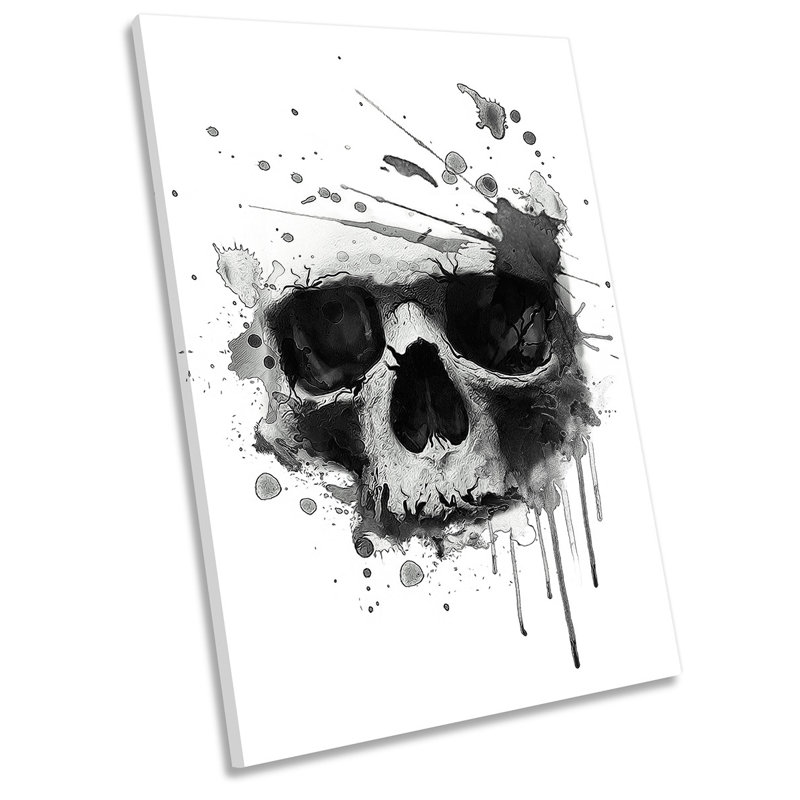Grunge Skull Urban - Wrapped Canvas Painting, 45.7cm H x 30.5cm W x 2cm D
