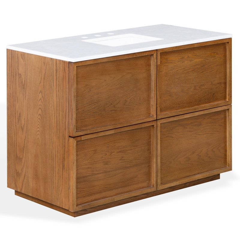 Meuble-lavabo simple 48 po Benajah, Chêne moyen