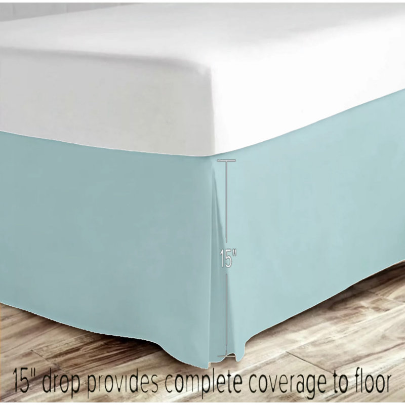 Jupe de lit 15 po, Simple, Bleu sarcelle clair