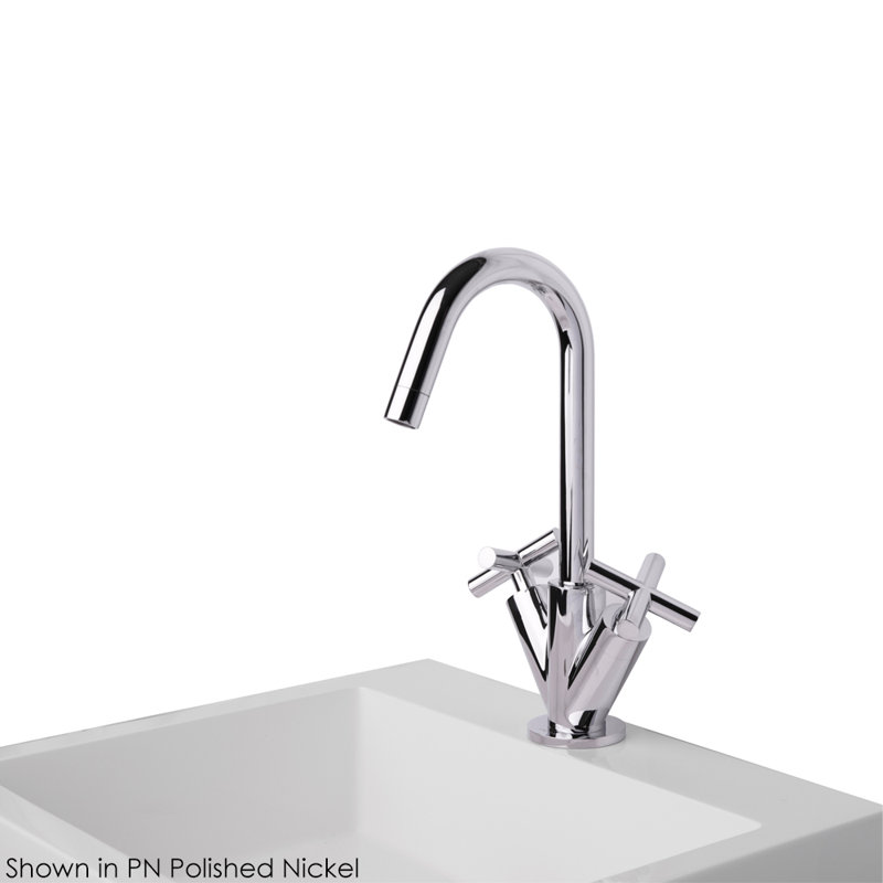 Cigno Single Hole Bathroom Faucet with Drain Assembly, Polished Nickel