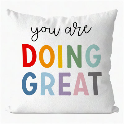 Motivational Classroom Throw Pillow Covers - Set of 2, Inspirational Teacher Decor, Encouraging Words Cushion Cases