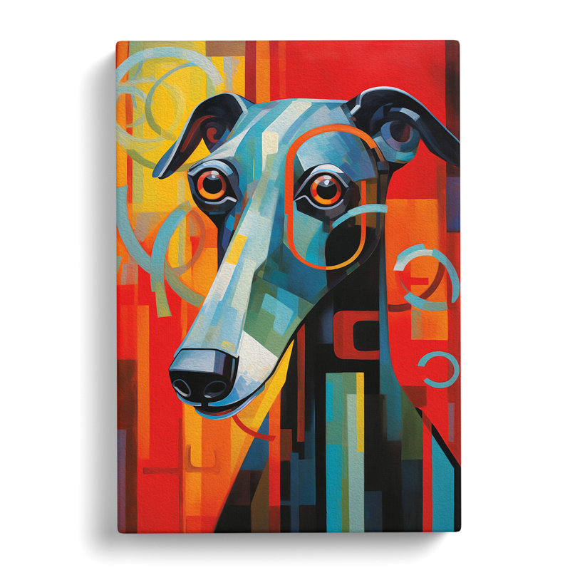 Greyhound Constructivism - Wrapped Canvas, 60cm H x 40cm W x 3cm D