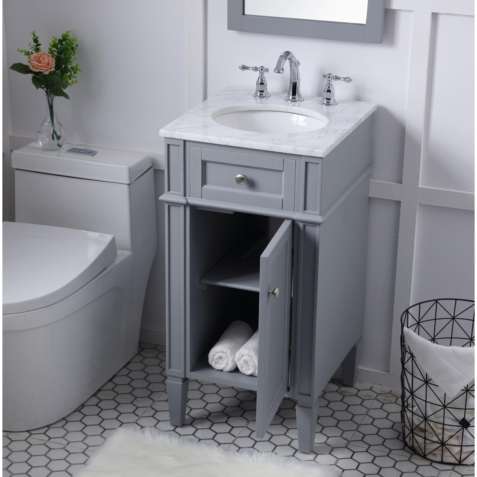 Rivers 18'' Single Bathroom Vanity, Gray