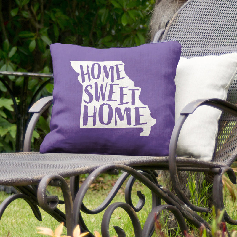 Coussin intérieur / extérieur Home Sweet, 20 po x 20 po, Missouri, Mauve