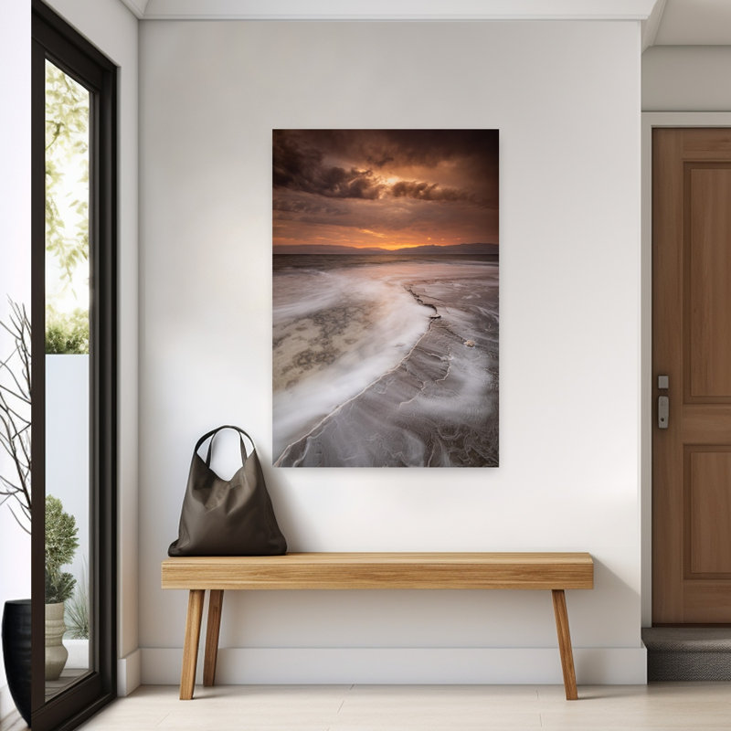 Ehrlich - Tablette de sel, art mural côtier abstrait, H 60 po x l 40 po