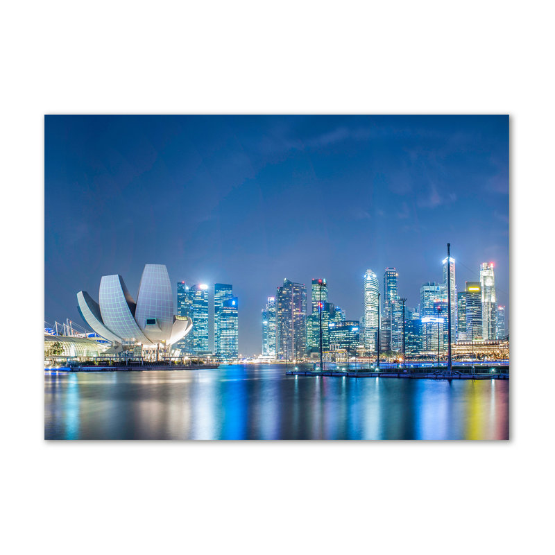 Singapore By Night - Wrapped Canvas Print