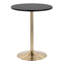 Table de salle à manger ou de bar contemporaine réglable en métal doré et bois noir