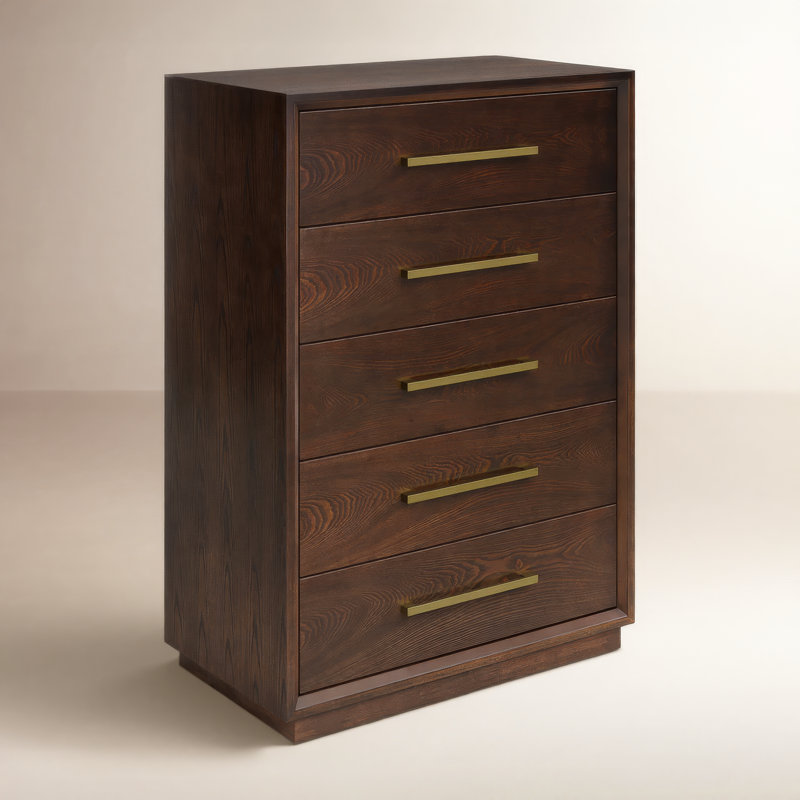 Langley 5 Drawer 35.98" W Chest, Cherry