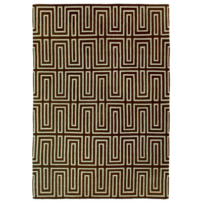 Geometric Flatweave Are Rug in Brown/Ivory