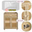 Meuble-lavabo en bois l 30 po - Lavabo en résine et portes / tiroirs en rotin