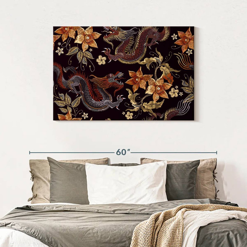 Brampt Dragon Floral Embroidery