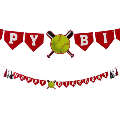 Bannière de joyeux anniversaire «Fun Express Softball»