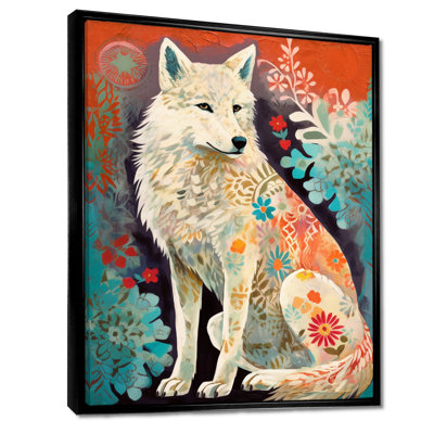 Puissant hibou blanc dans la forêt de Boho, impression d'art animalier loup