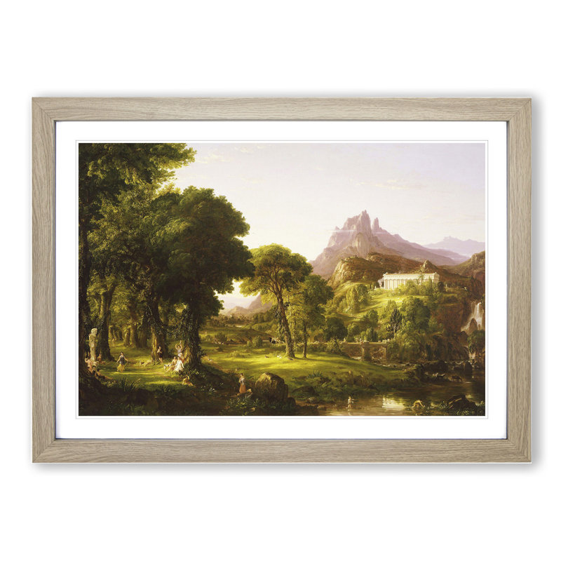 Dream of Arcadia by Thomas Cole - Picture Frame Painting, 27cm H x 36cm W x 2cm D, Oak Framed