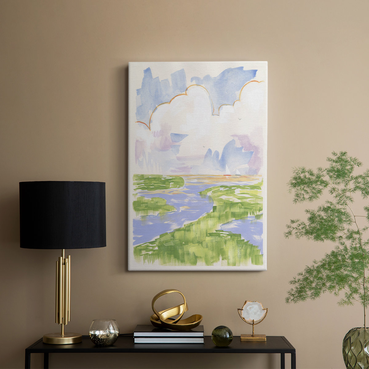 Latitude Run® Low Country River Vista II -Custom Wrapped Gallery Cavas ...