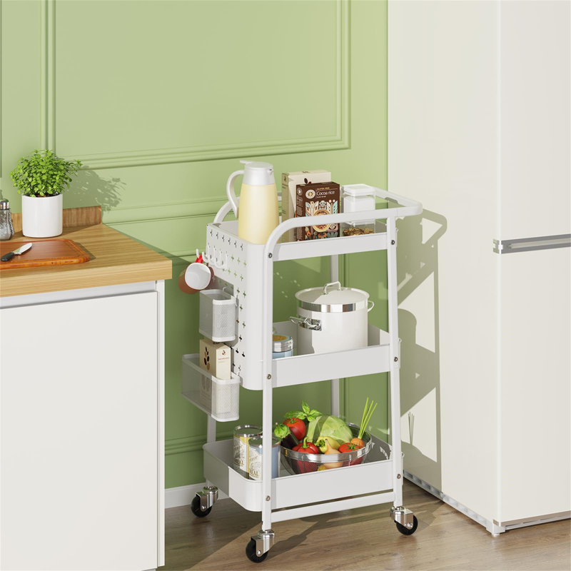 Arunjit Metal Bar Cart,  White