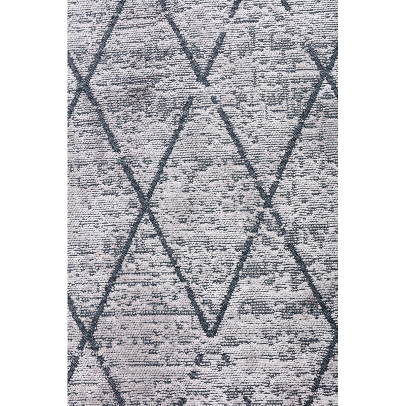 Rapture Gray/Black Argyle Luxury Area Rug, Rectangle 7'10" x 11'2"