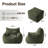 Set of 2 Oversized Compression Corduroy Foam Bean Bag Chair with Ottoman(Set of 2)-114964816