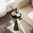 Modern Round Pedestal End Table With Raised Edge Tray Top