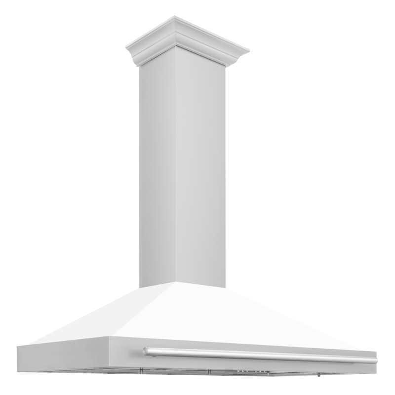 48" 400 CFM Ducted Wall Mount Range Hood, White Matte