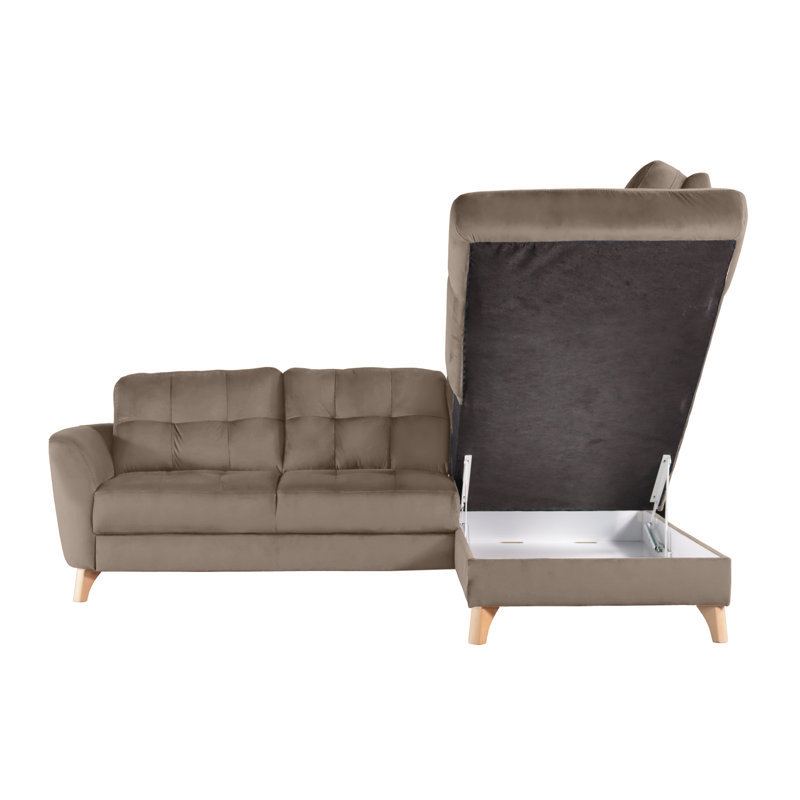 Hunnewell Sleeper Corner Sofa, Right Hand Facing, Parchment